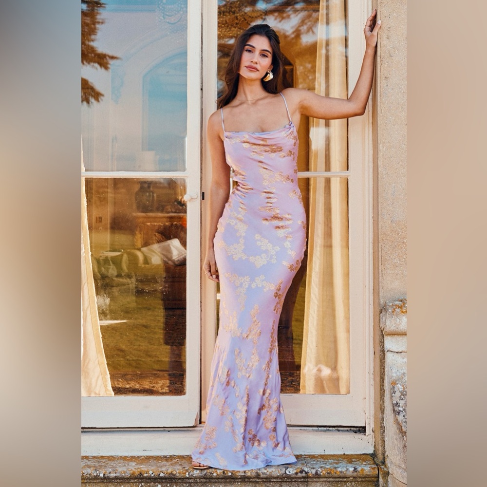House of CB Lavender and Gold Maxi Dress